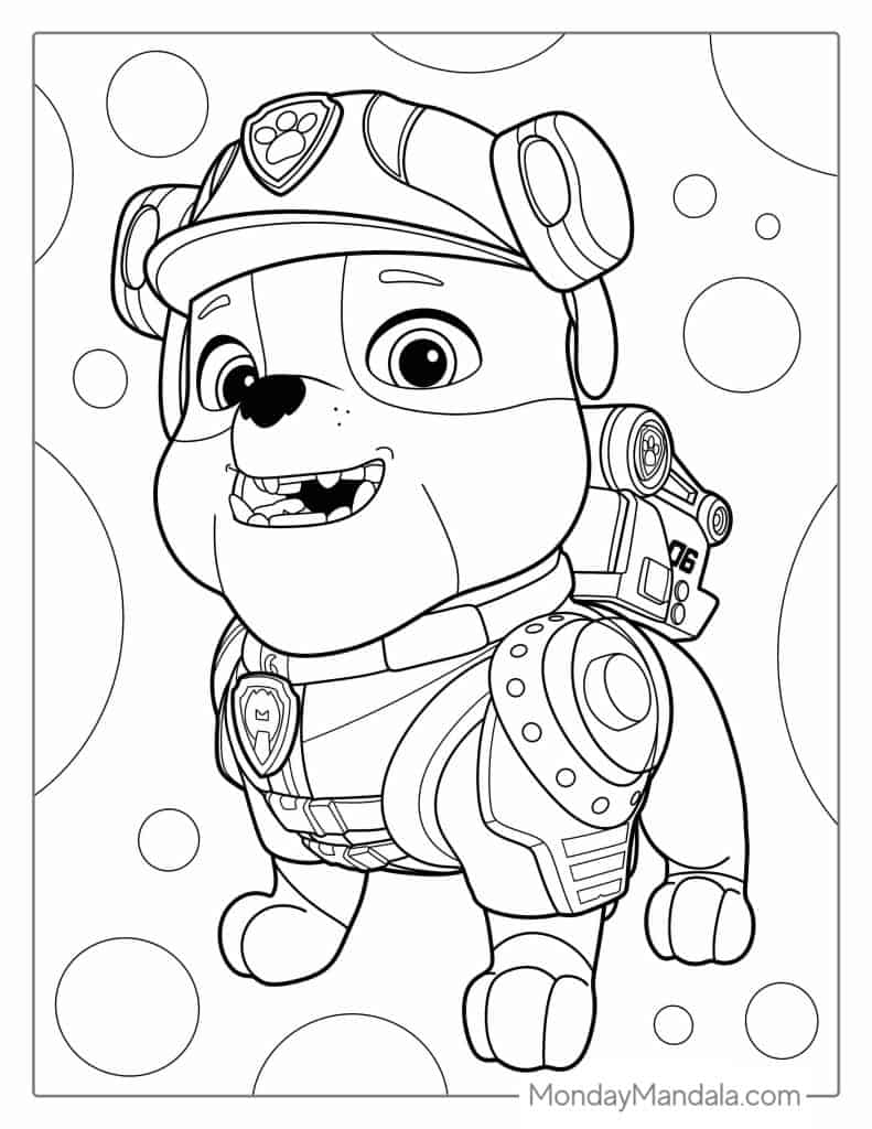 Rubble Paw Patrol Coloring Page