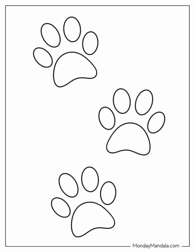 Paw Print Coloring Pages