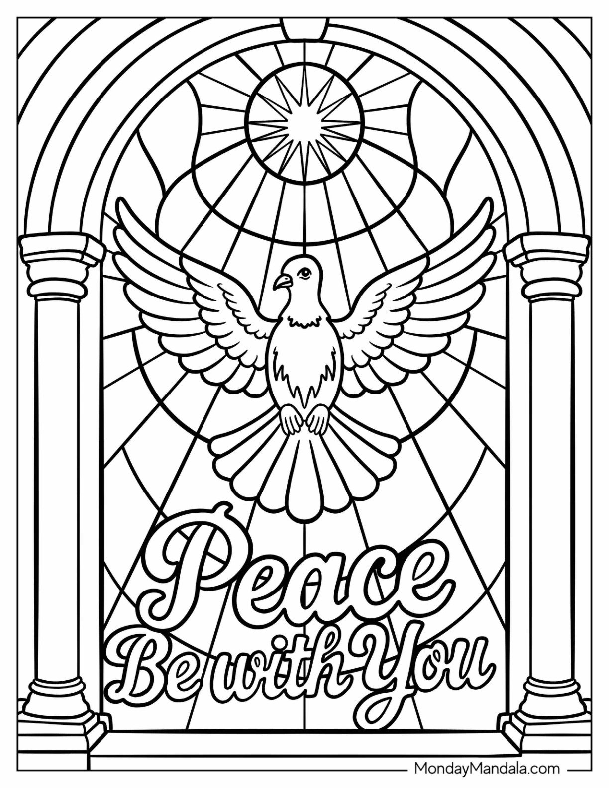 Peace Be With You on Religious Easter Coloring Page