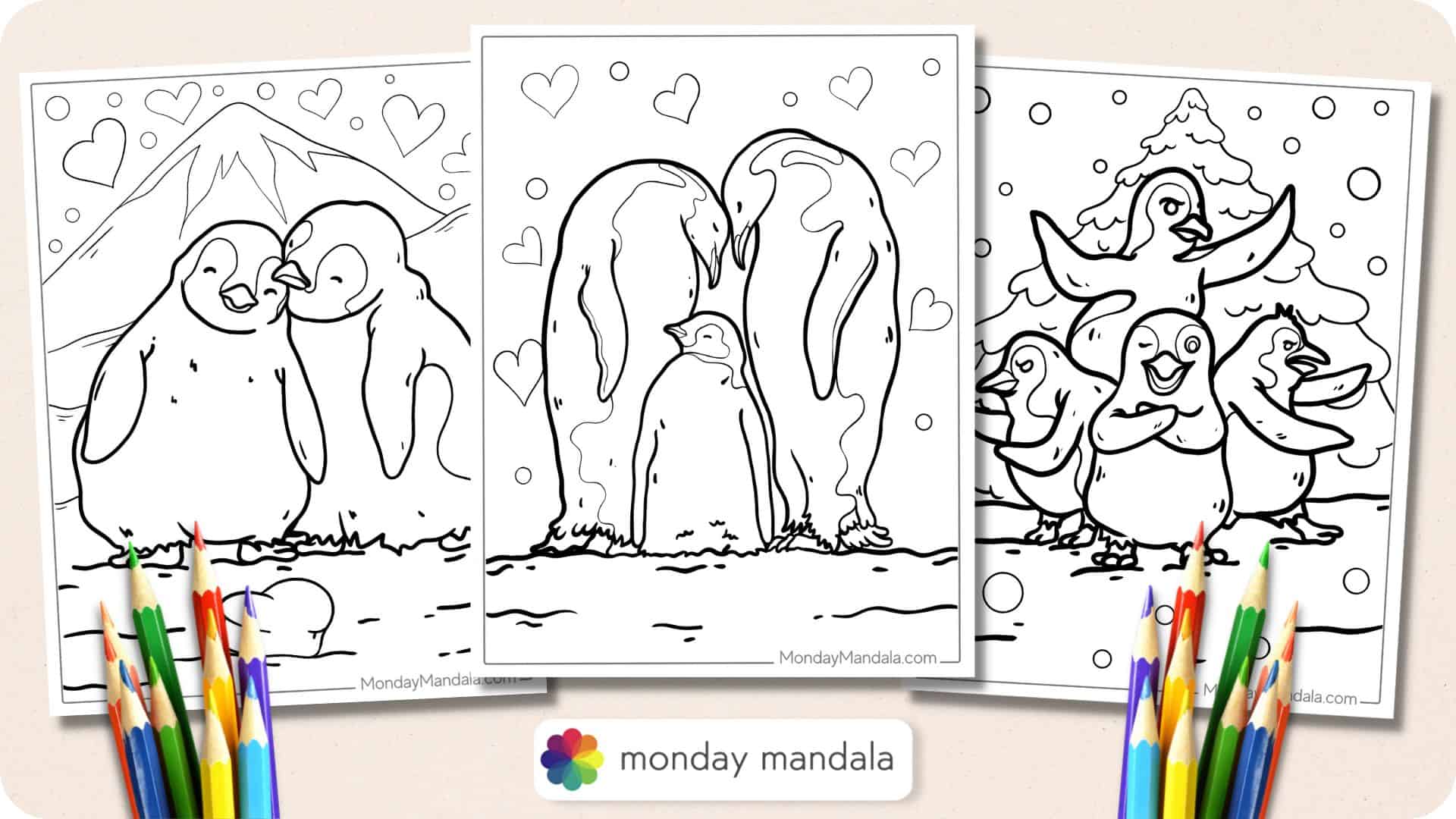 coloring pages of penguins for preschoolers