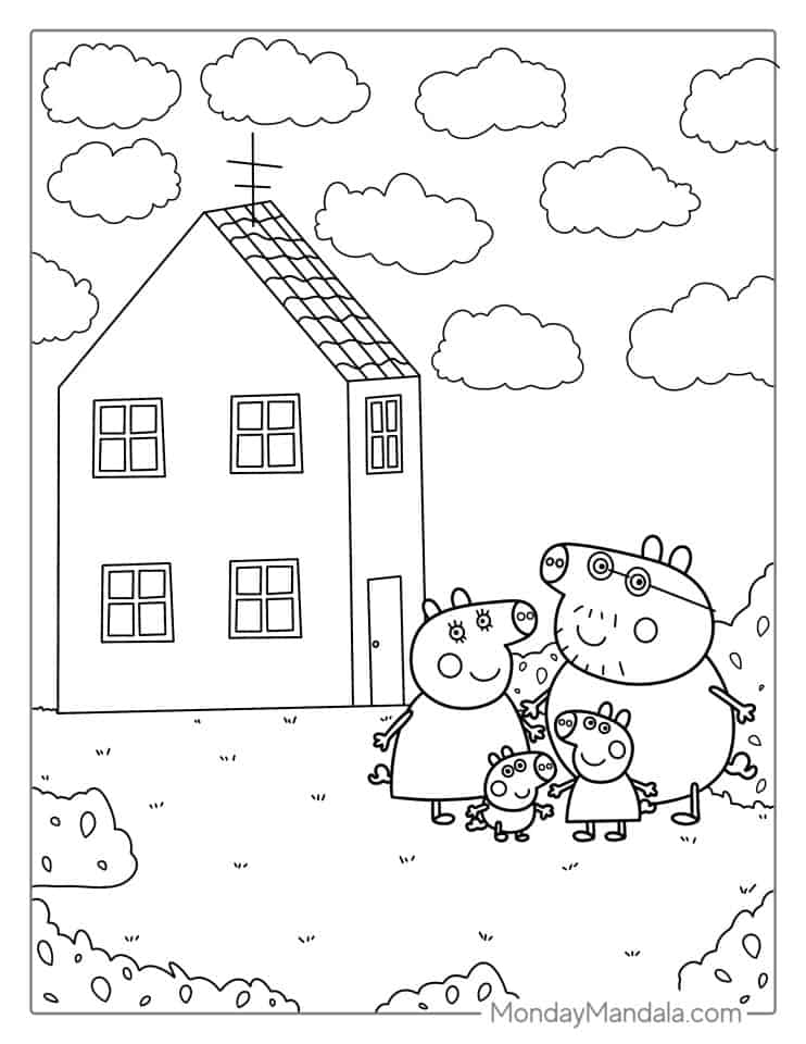 50 Peppa Pig Coloring Pages (Free PDF Printables) free printable