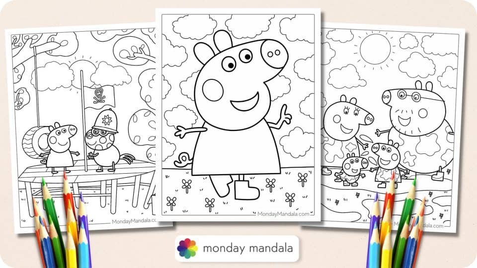 50 Peppa Pig Coloring Pages (Free PDF Printables)