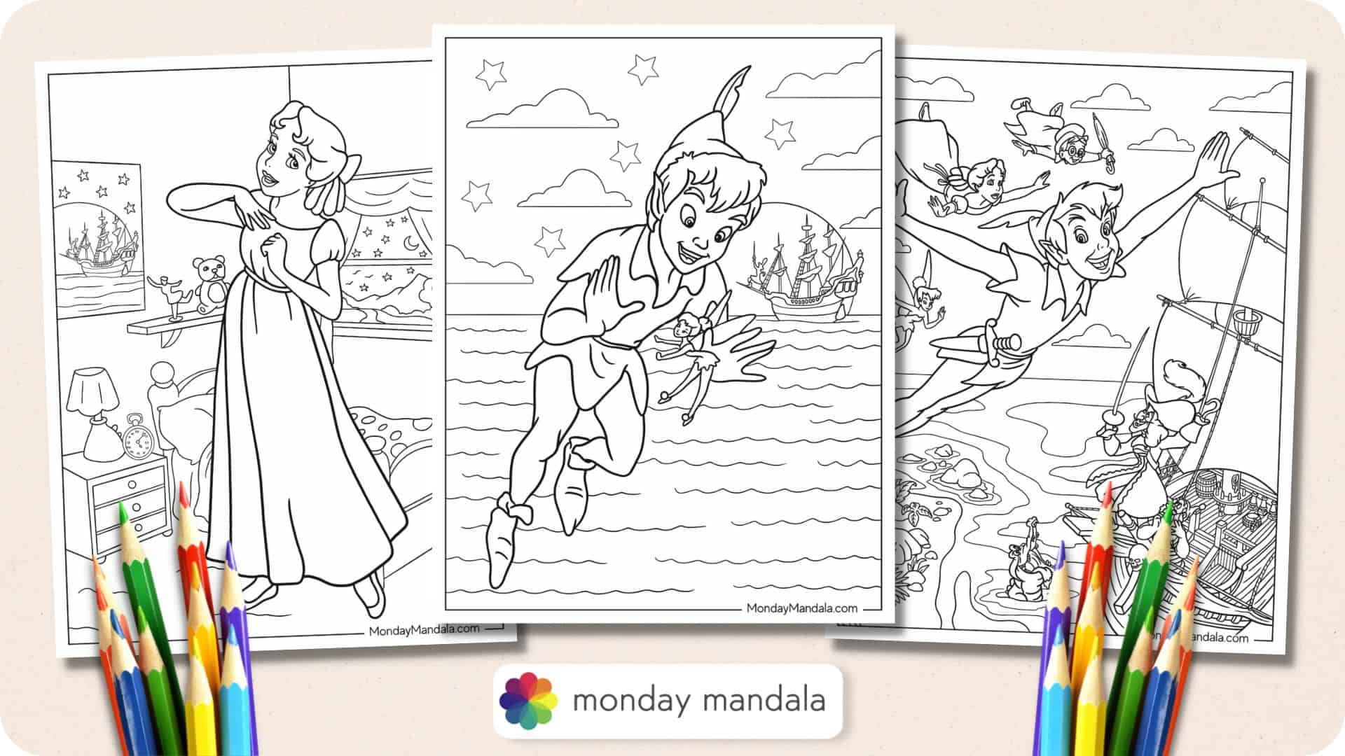 peter pan lost boys coloring pages