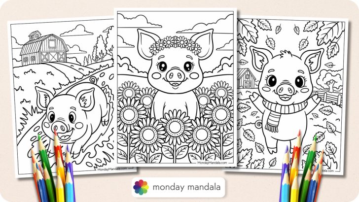 Pig Coloring Pages Featured Image v2