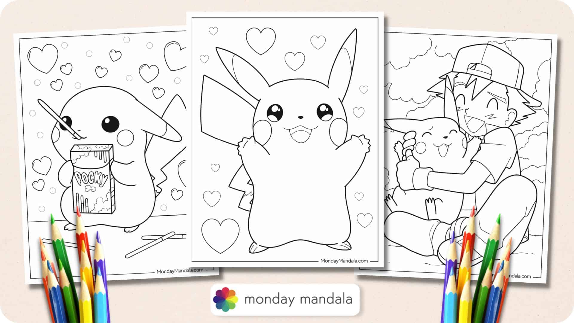 Pikachu Coloring Pages Featured Image