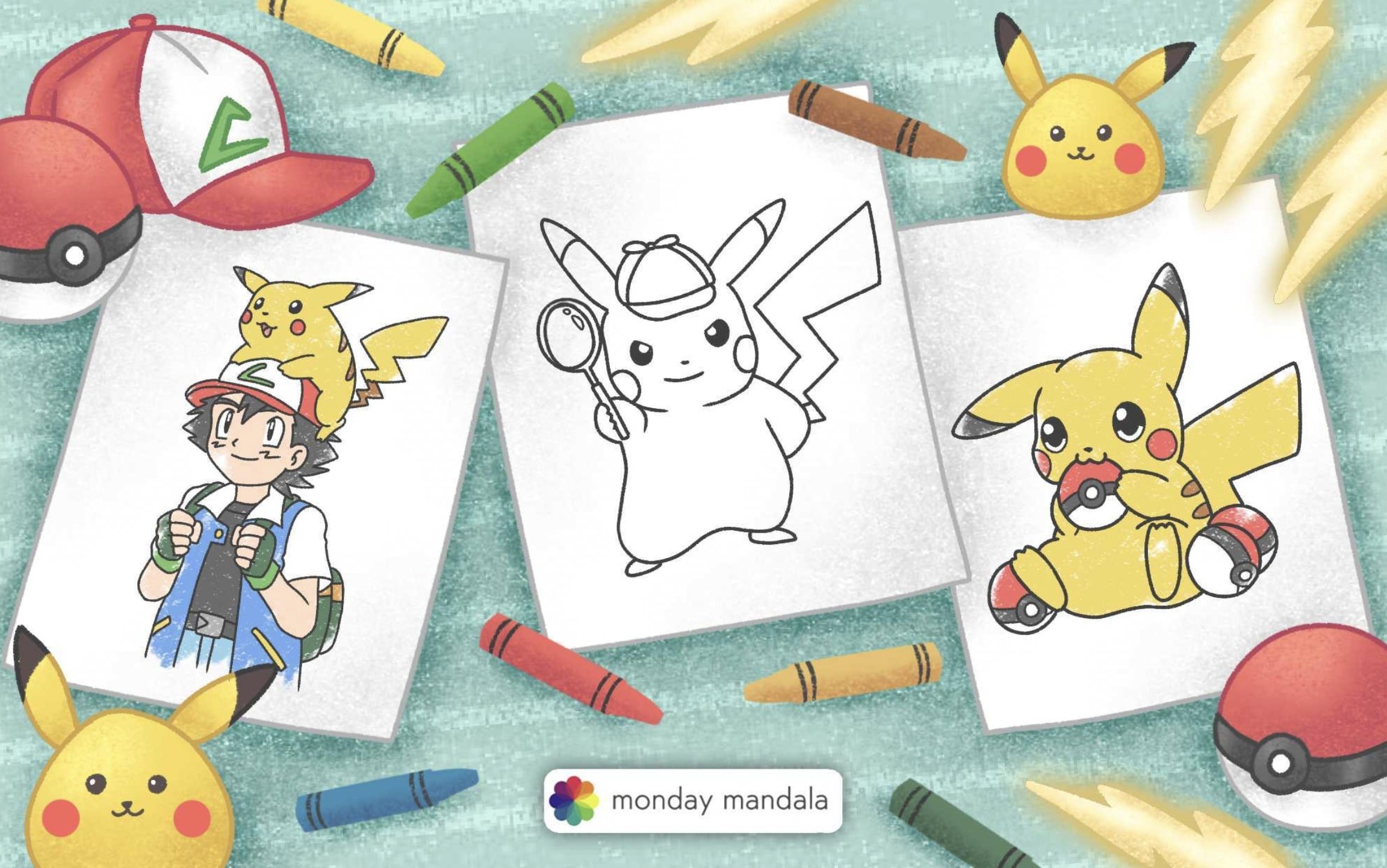 How To Draw Pikachu (with color) 