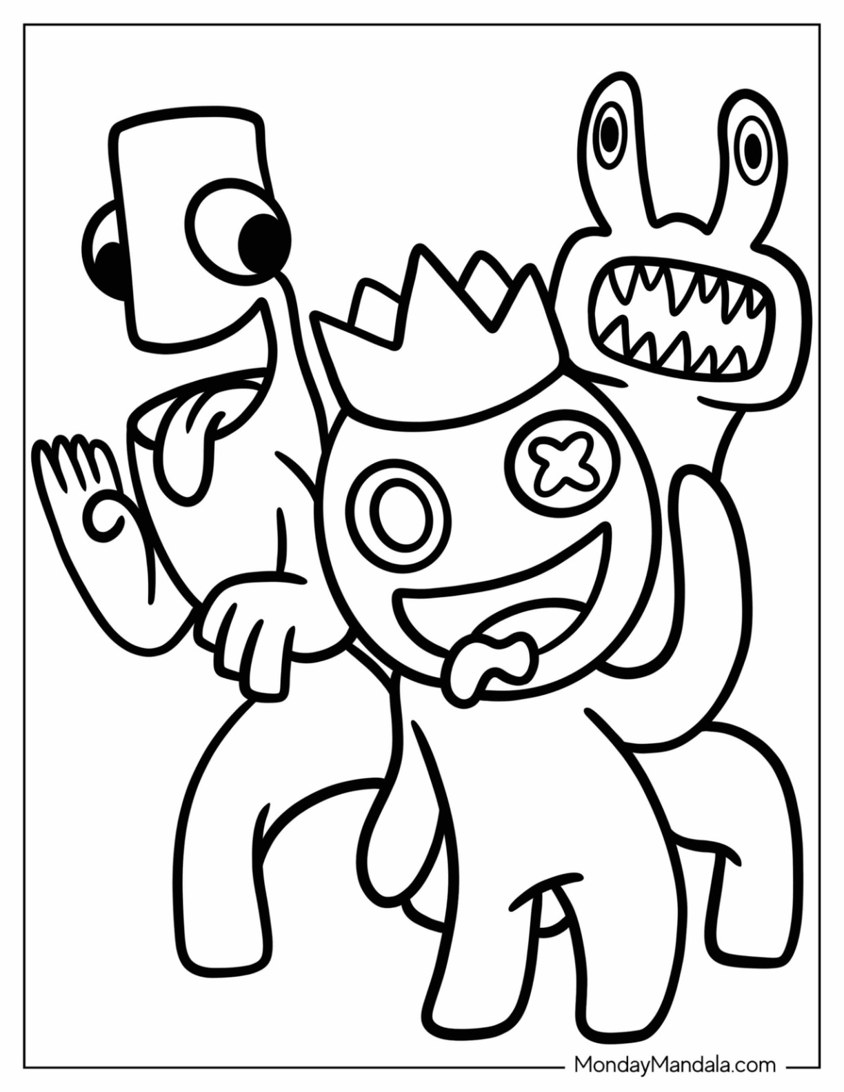 Rainbow Friends Colouring In Sheet