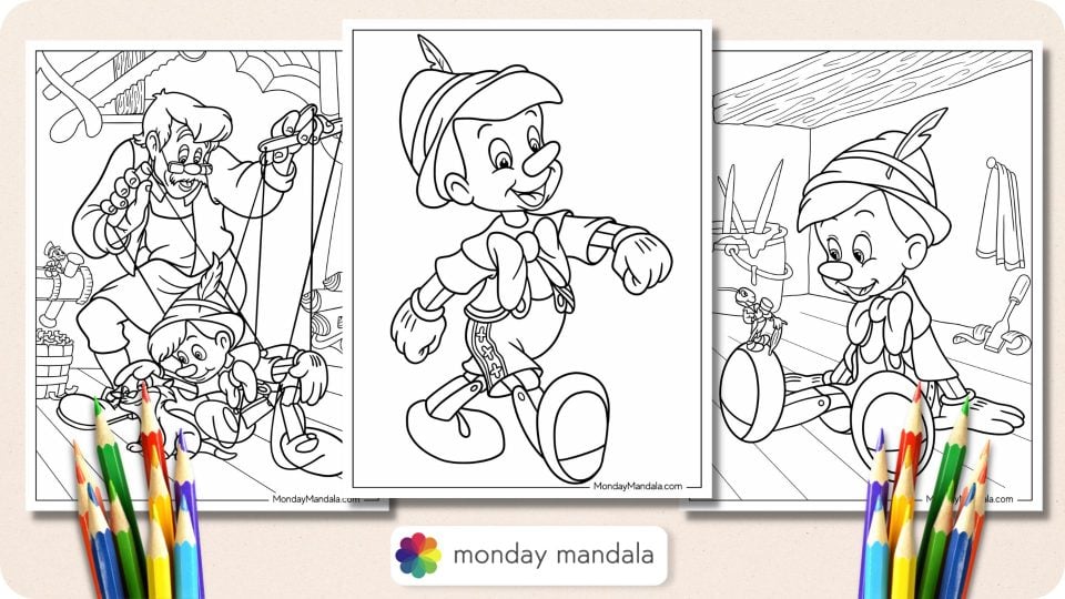 20 Pinocchio Coloring Pages (Free PDF Printables)