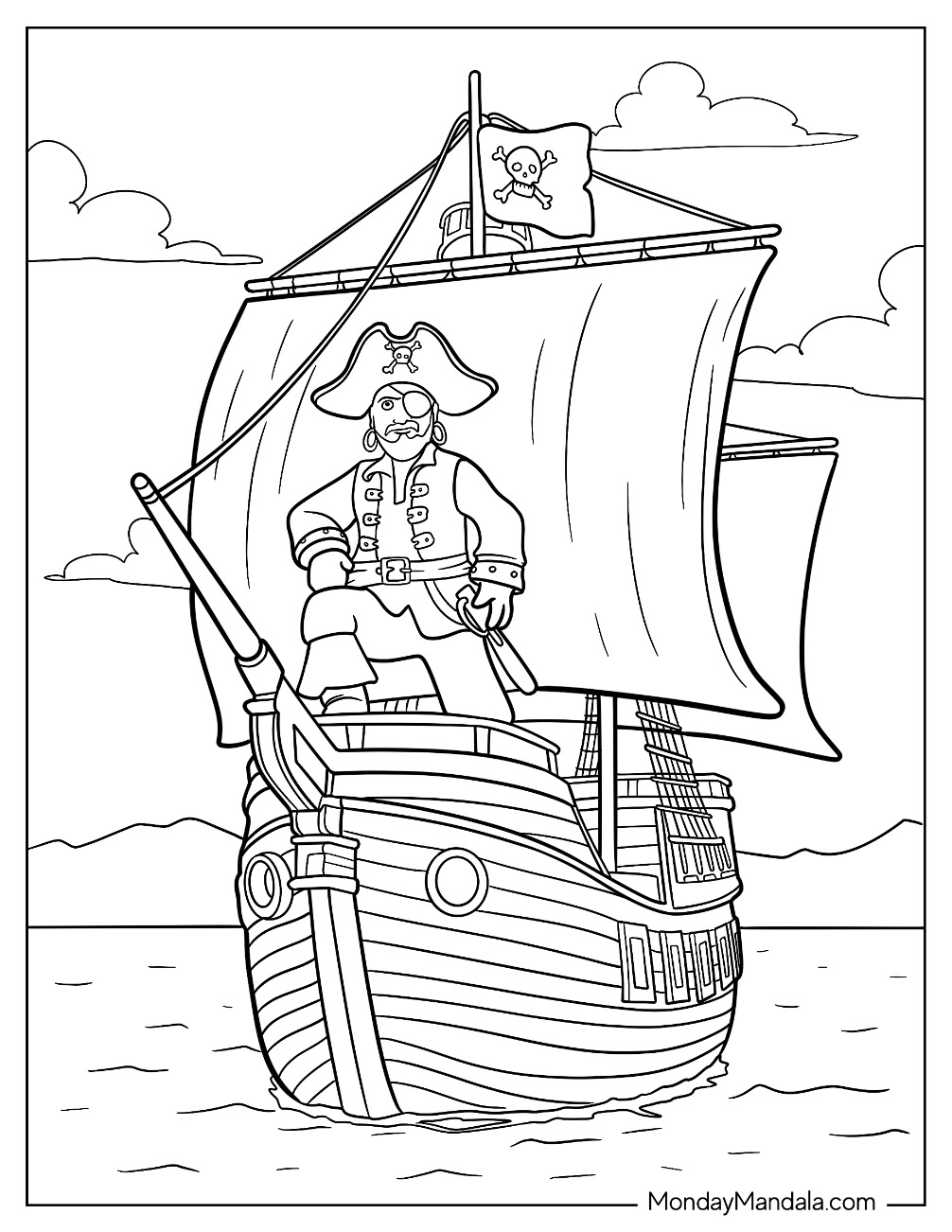 Pirate Ship Coloring Pages