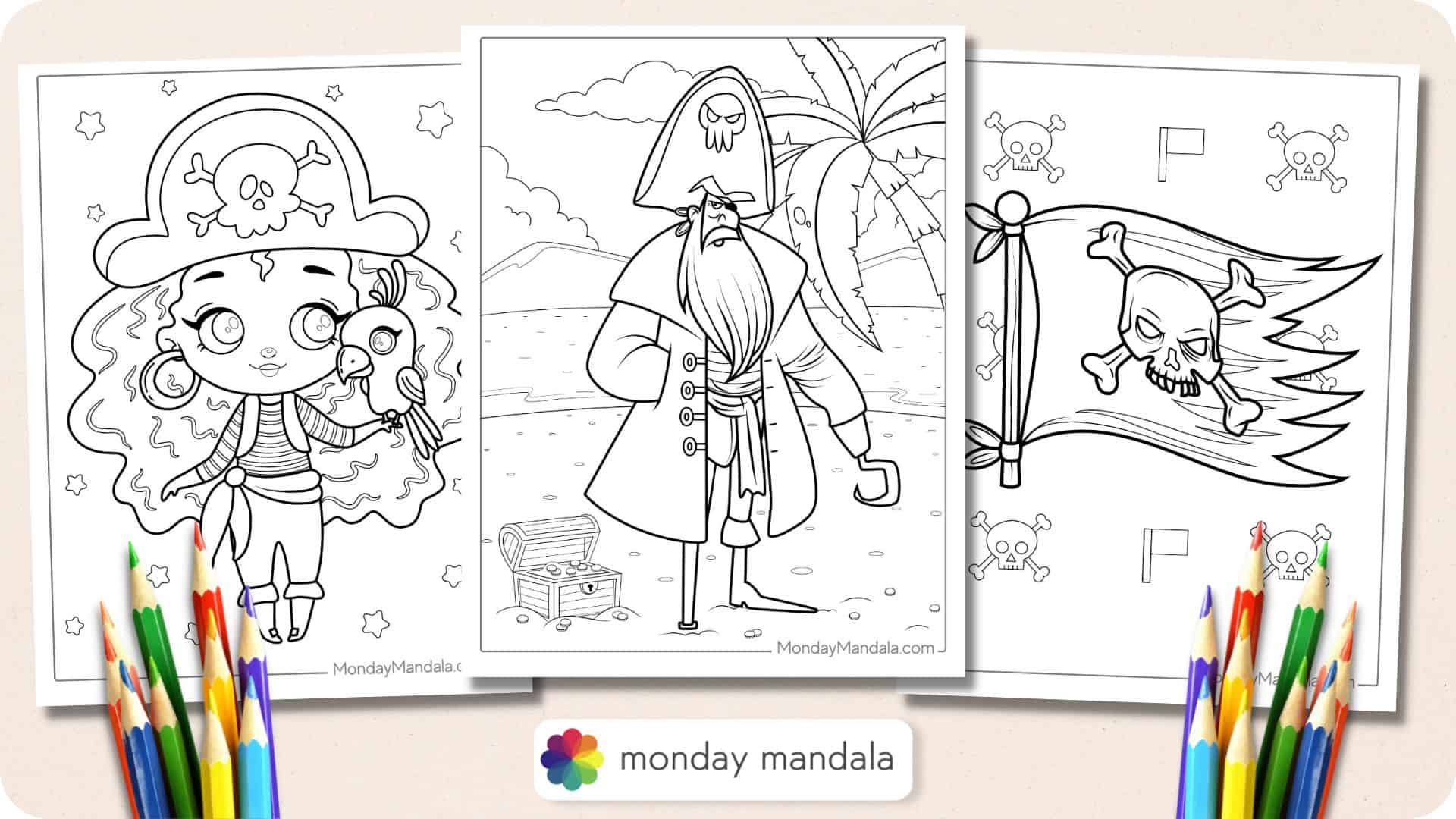 pirate map coloring pages