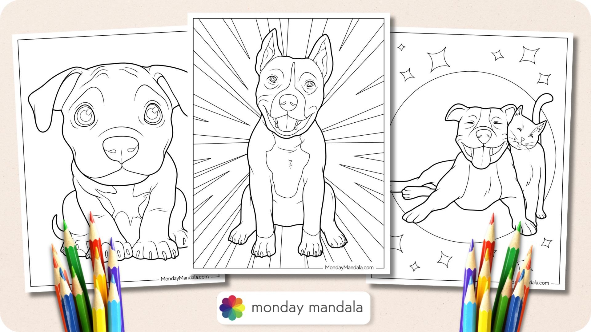 Pitbull Coloring Pages Featured Image