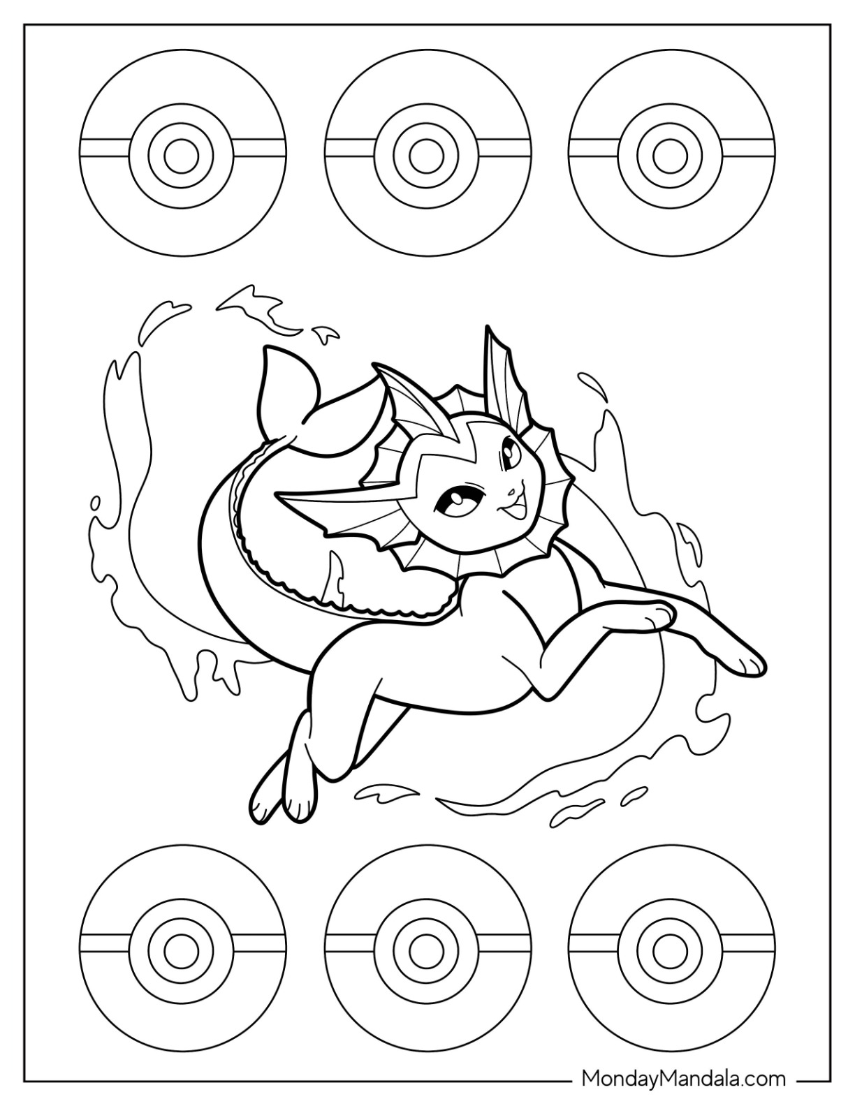 Baby Vaporeon Coloring Page Baby Vaporeon Coloring Page