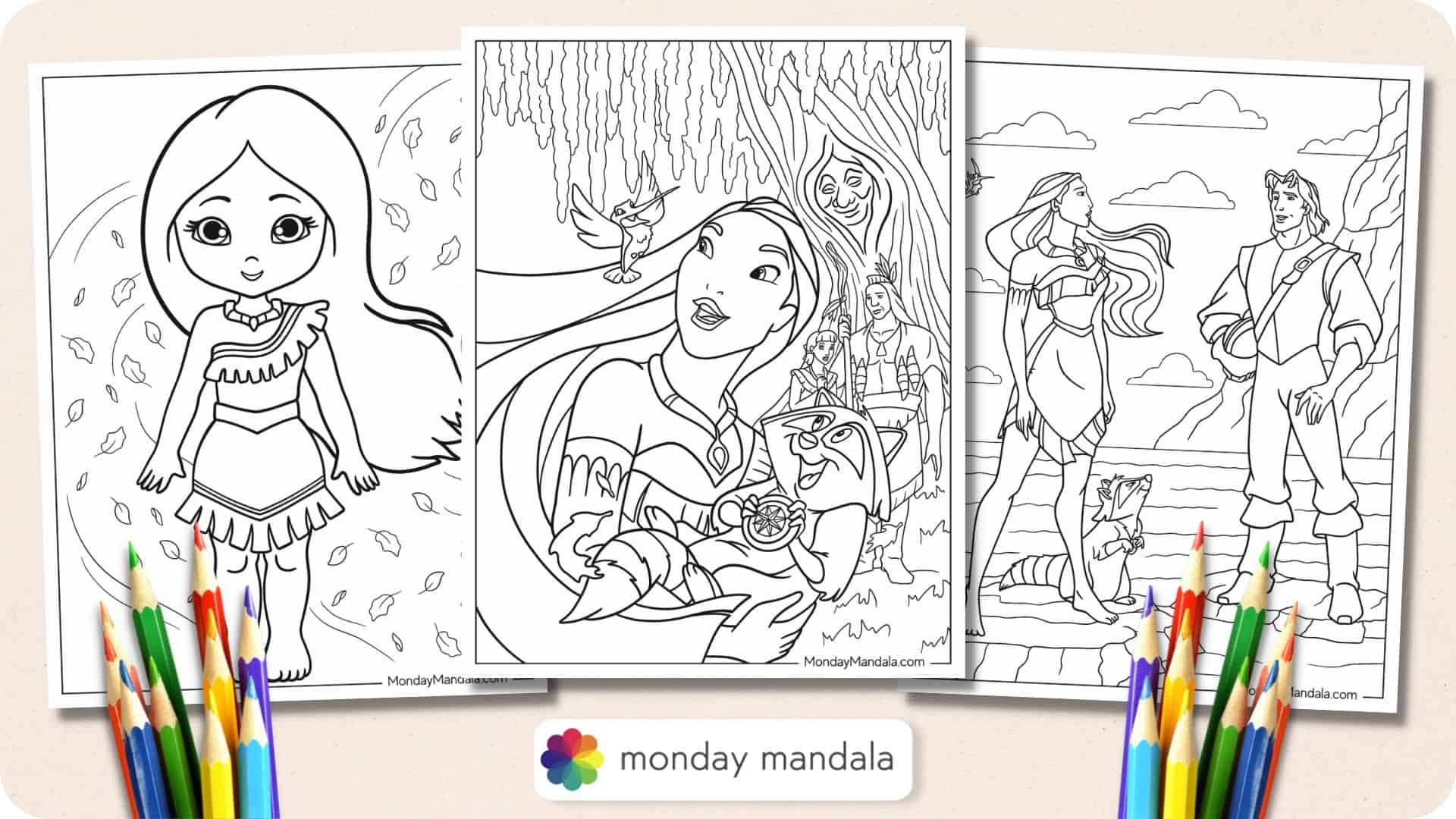 disney princess pocahontas coloring pages