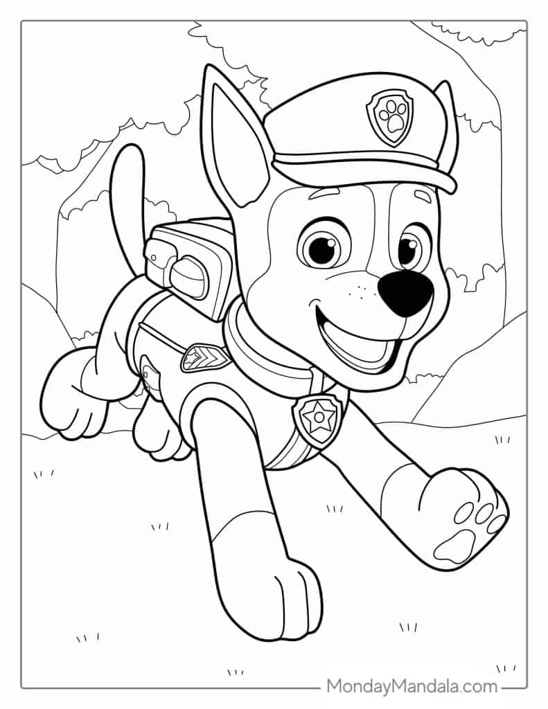 Paw Patrol Mighty Chase Coloring Page Paw Patrol Mighty Chase Coloring Page