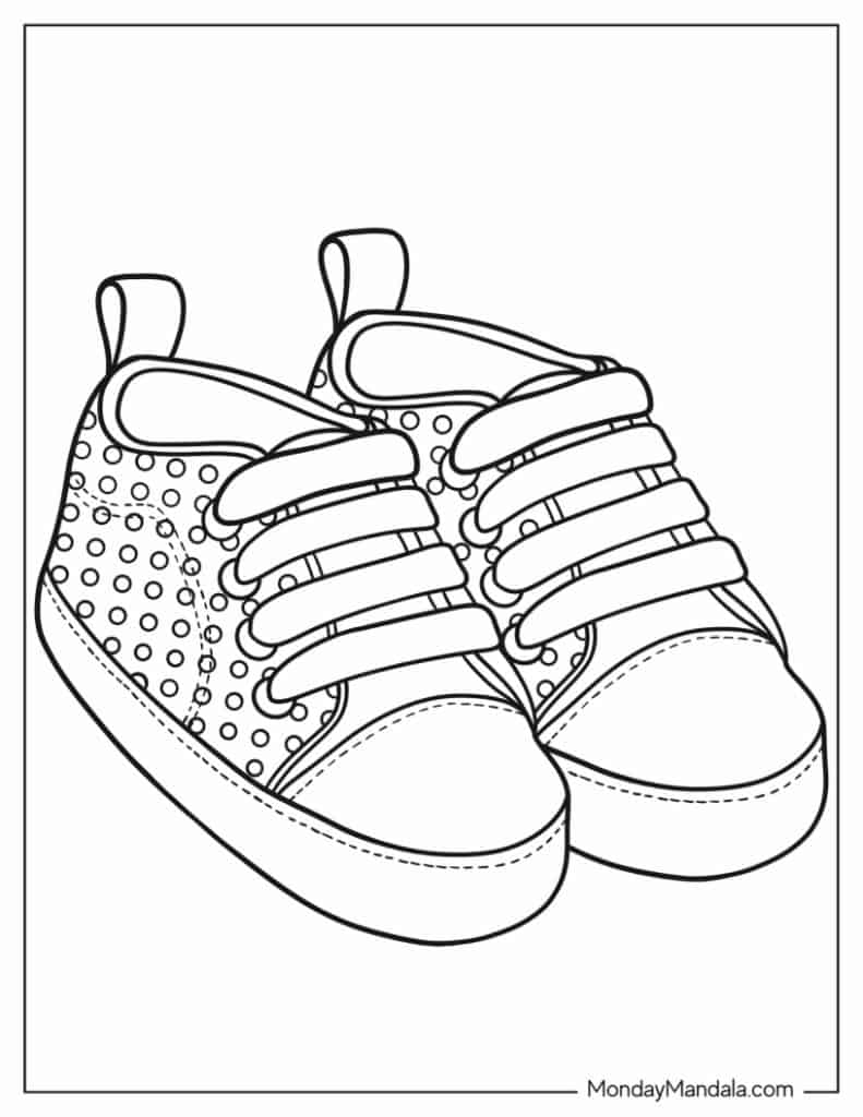 30 Shoe Coloring Pages Free PDF Printables 