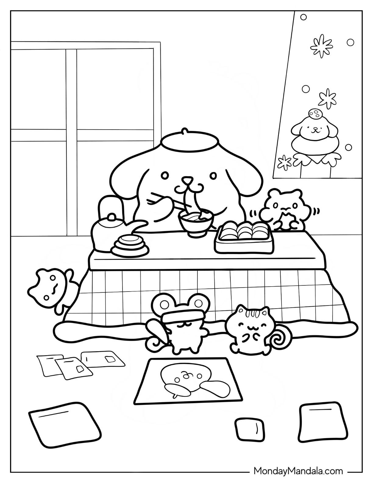 Pom Pom Pudding Coloring Pages