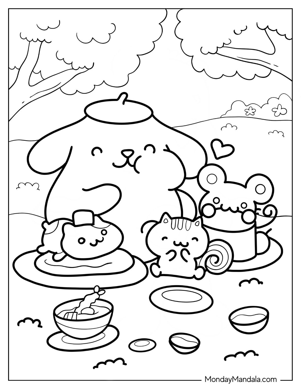 Purin Coloring Pages Sanrio