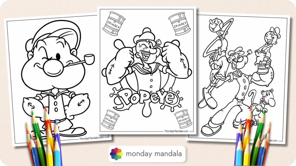 20 Popeye Coloring Pages (Free PDF Printables)