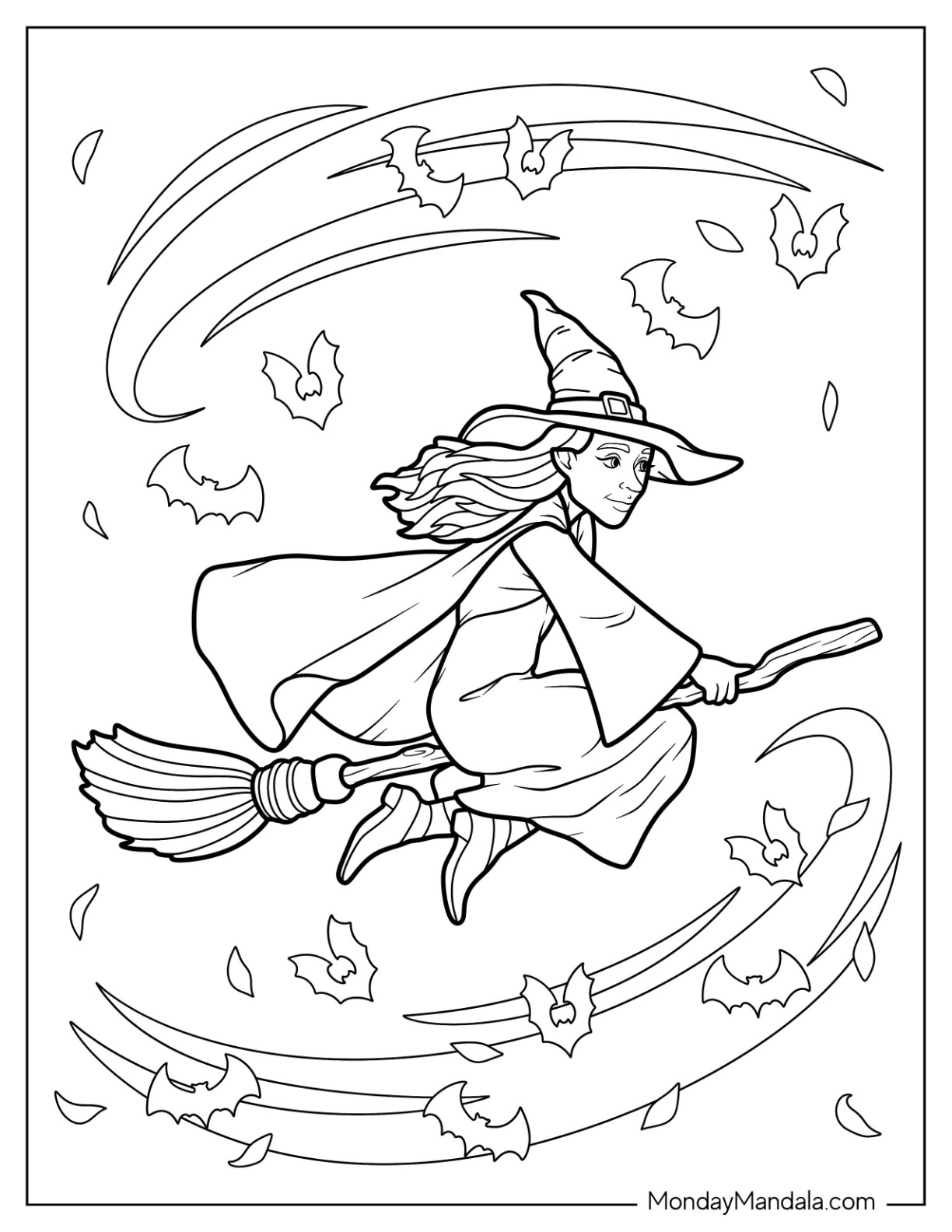 Mondaymandala Witch Coloring Page Mondaymandala Witch Coloring Page