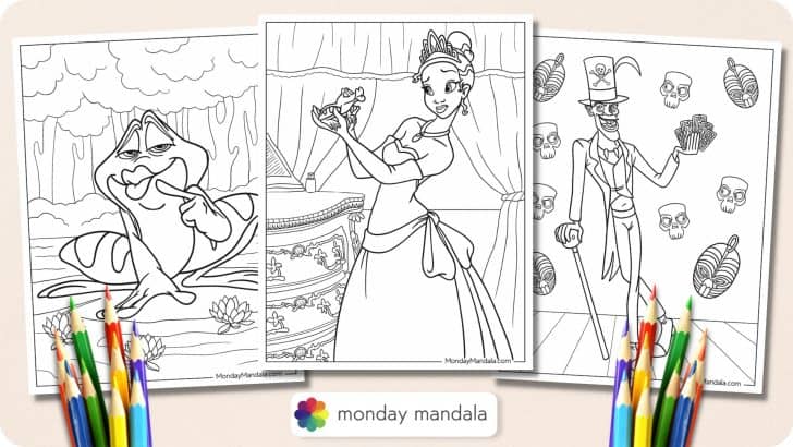 24 Princess & The Frog Coloring Pages (Free PDF Printables)