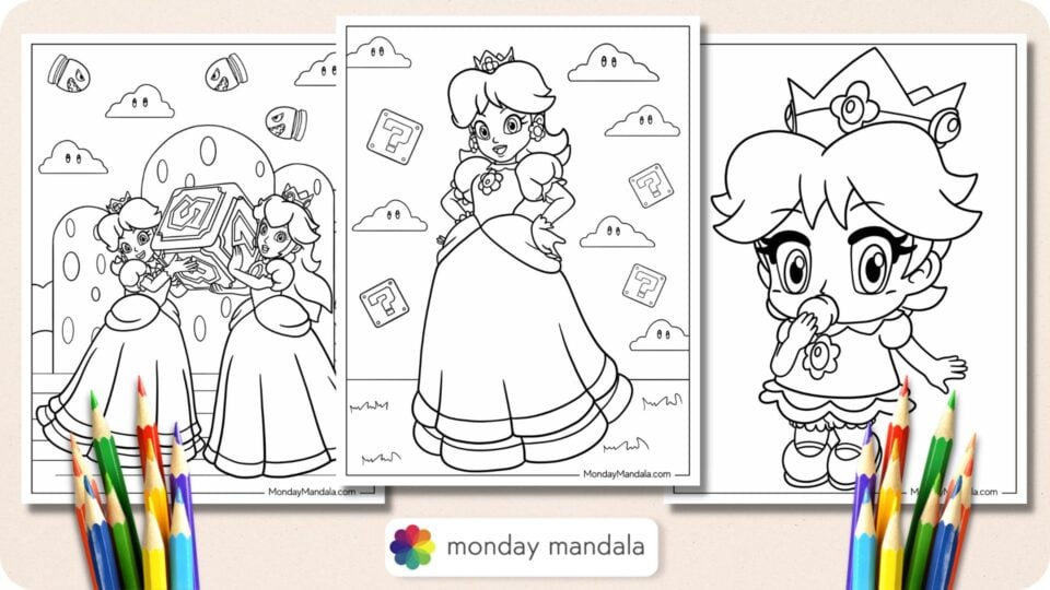 24 Princess Daisy Coloring Pages (Free PDF Printables)