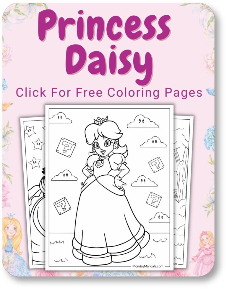 500 Princess Coloring Pages (Free PDF Printables)