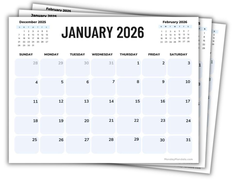 2026 Printable Calendars (56 Free PDF Printables)