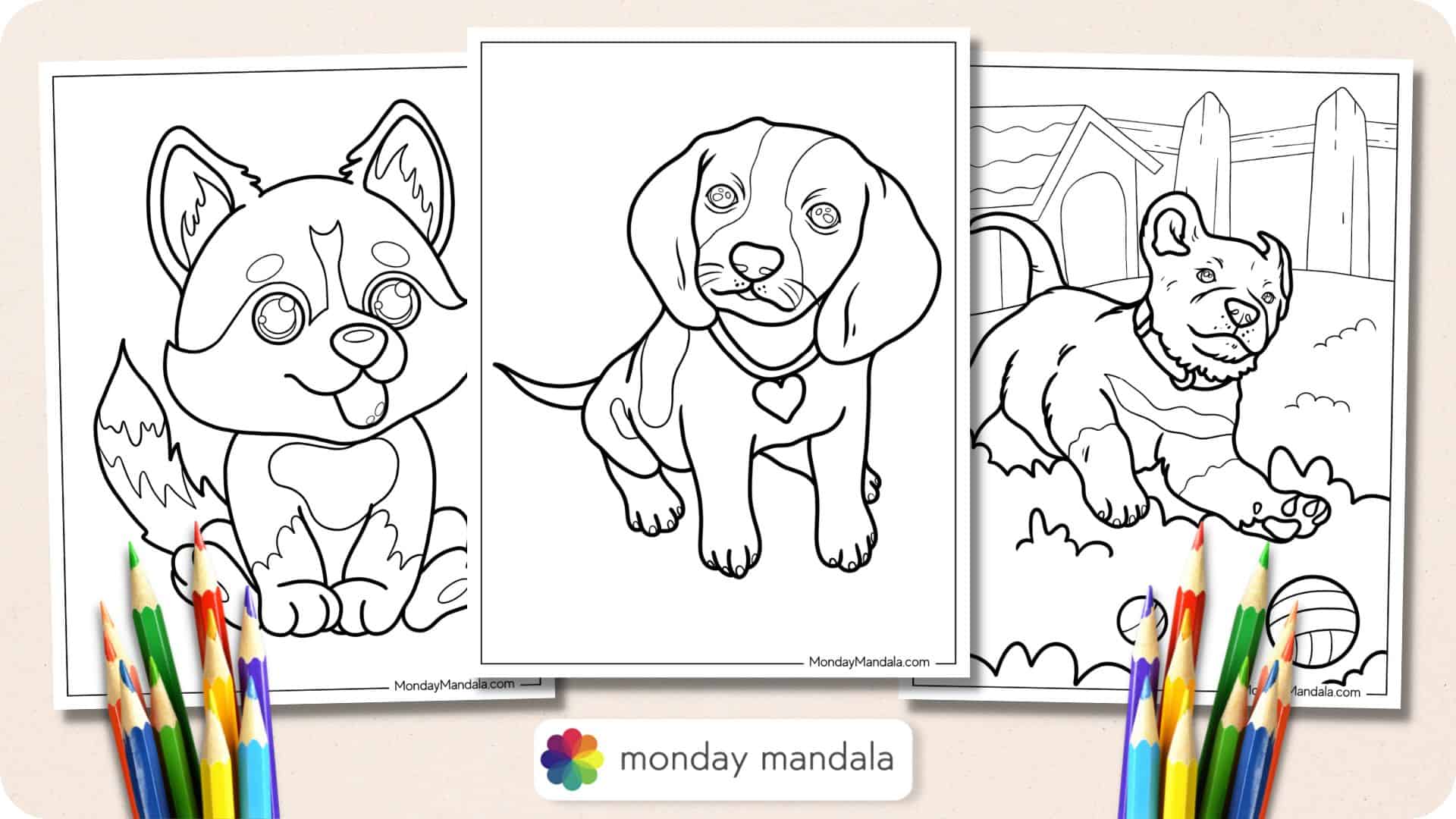 dogs and puppies coloring pages