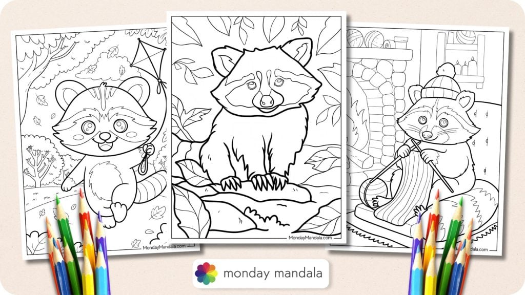 24 Racoon Coloring Pages (Free PDF Printables)