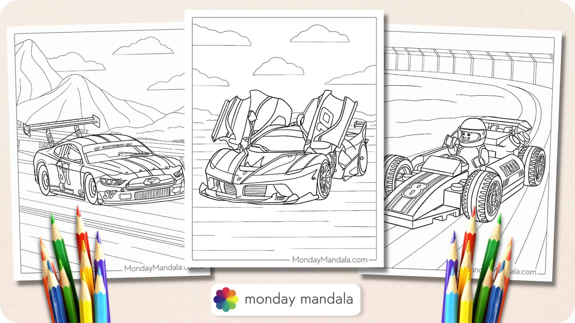 nascar 2 coloring pages