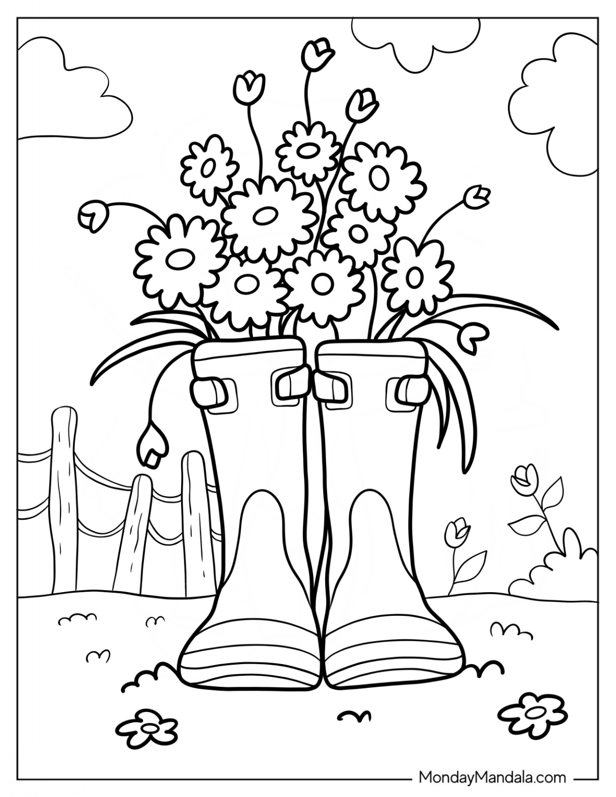 Spring Flower Coloring