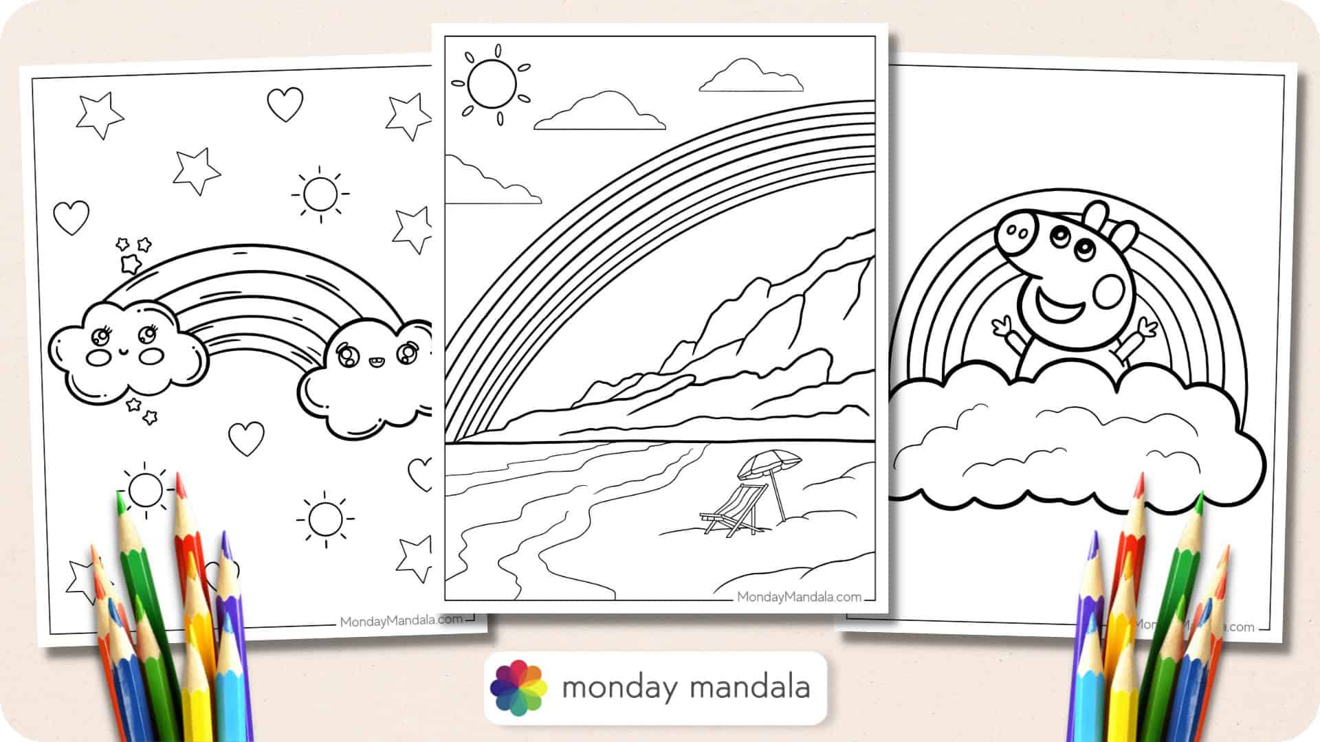 Rainbow Coloring Pages Featured Image 