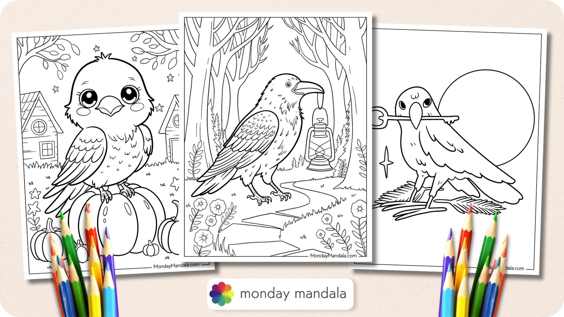 Raven Coloring Pages Featured Image v2