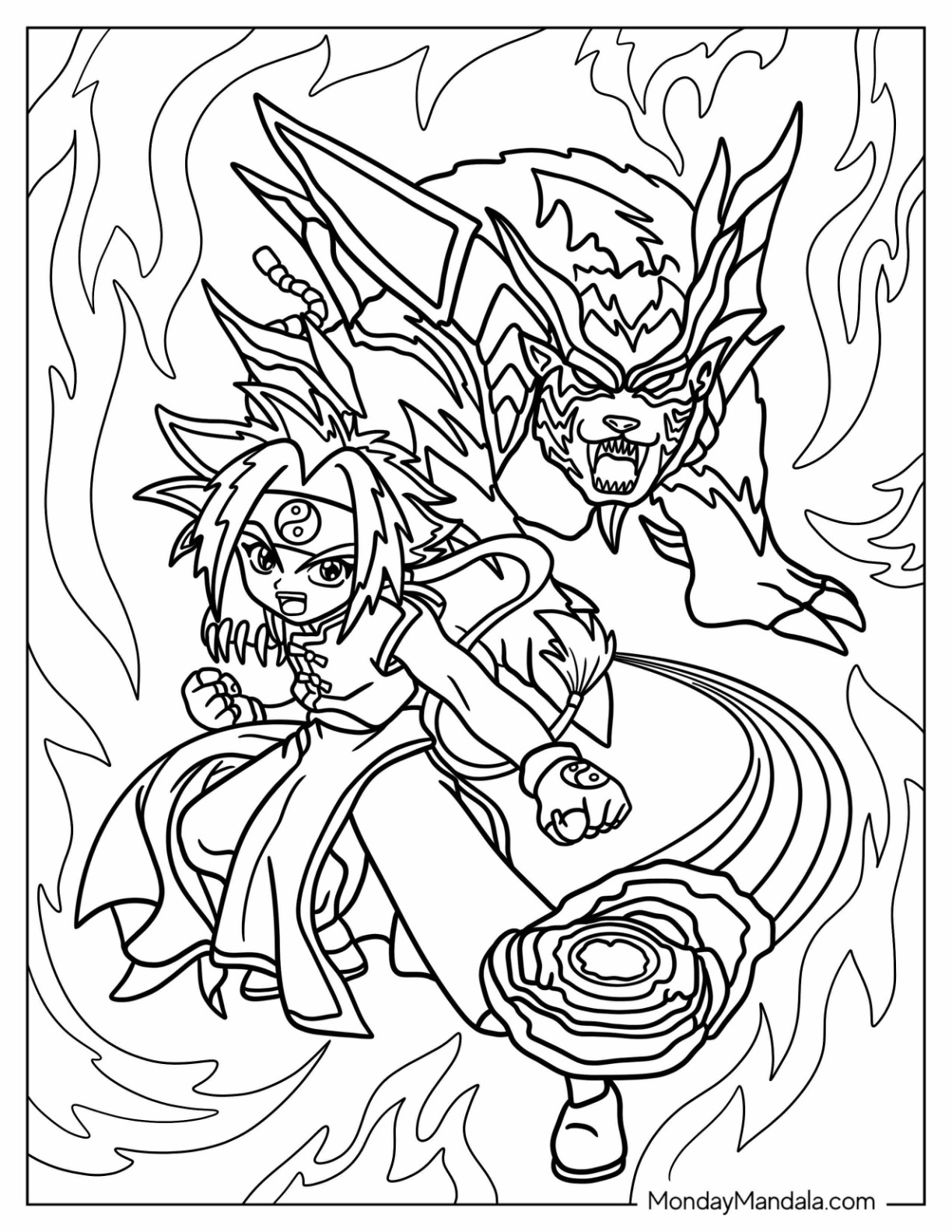 Beyblade Characters Coloring Pages
