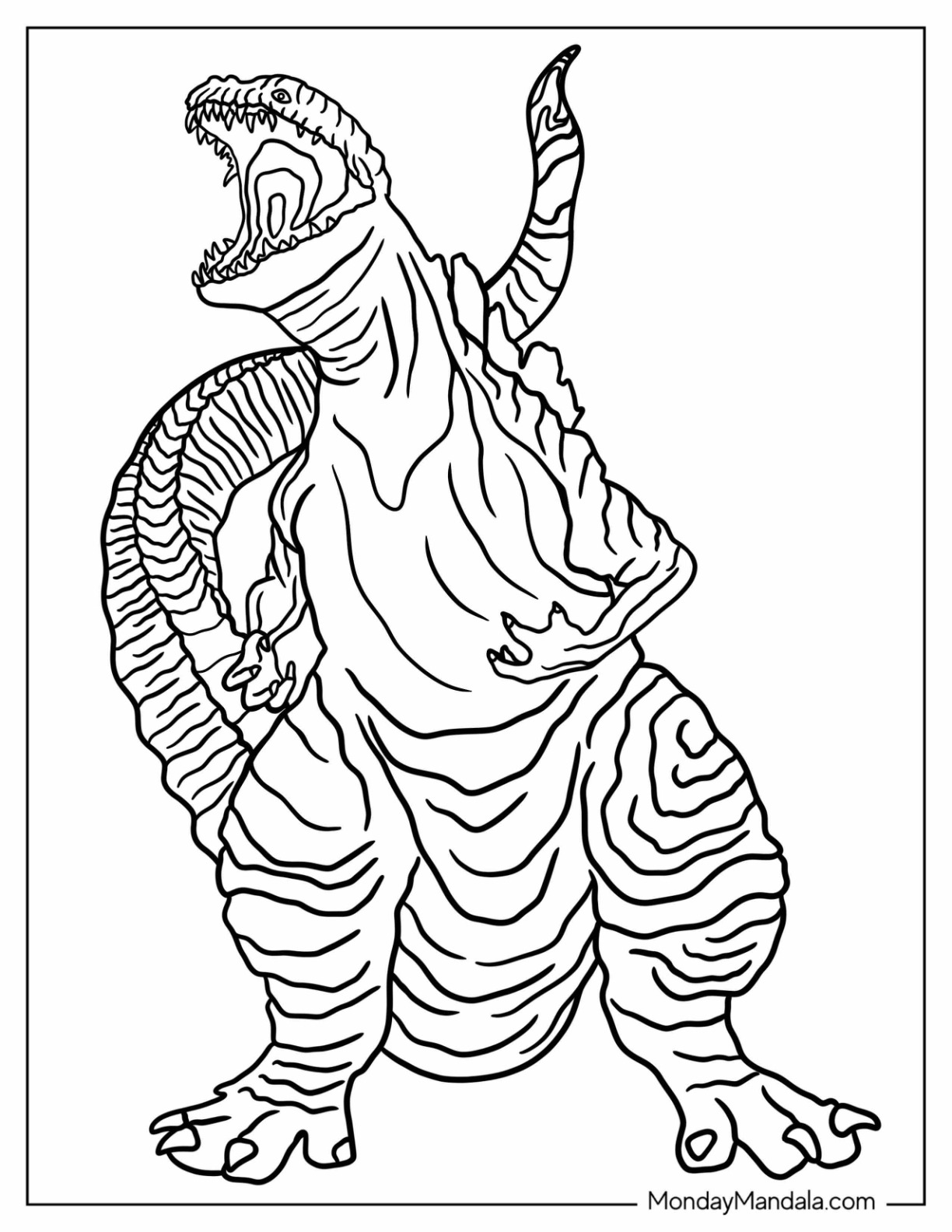 Printable Realistic Godzilla Coloring Pages Free Coloring Pages To Print