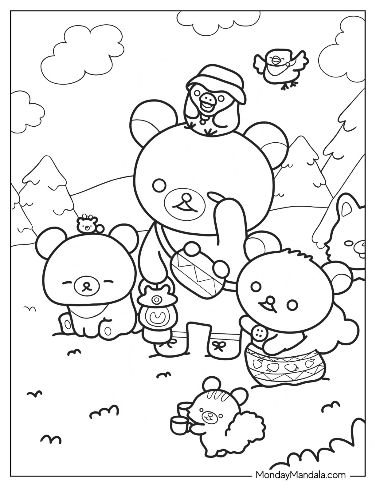 20 Rilakkuma Coloring Pages Free PDF Printables 