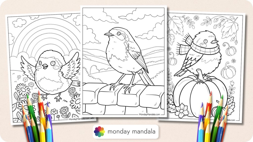 23 Robin Coloring Pages (Free PDF Printables)