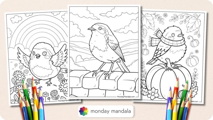 Robin Coloring Pages Featured Image