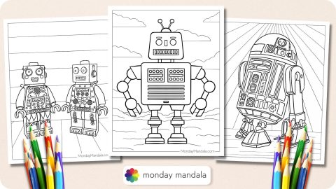 32 Robot Coloring Pages (Free PDF Printables)