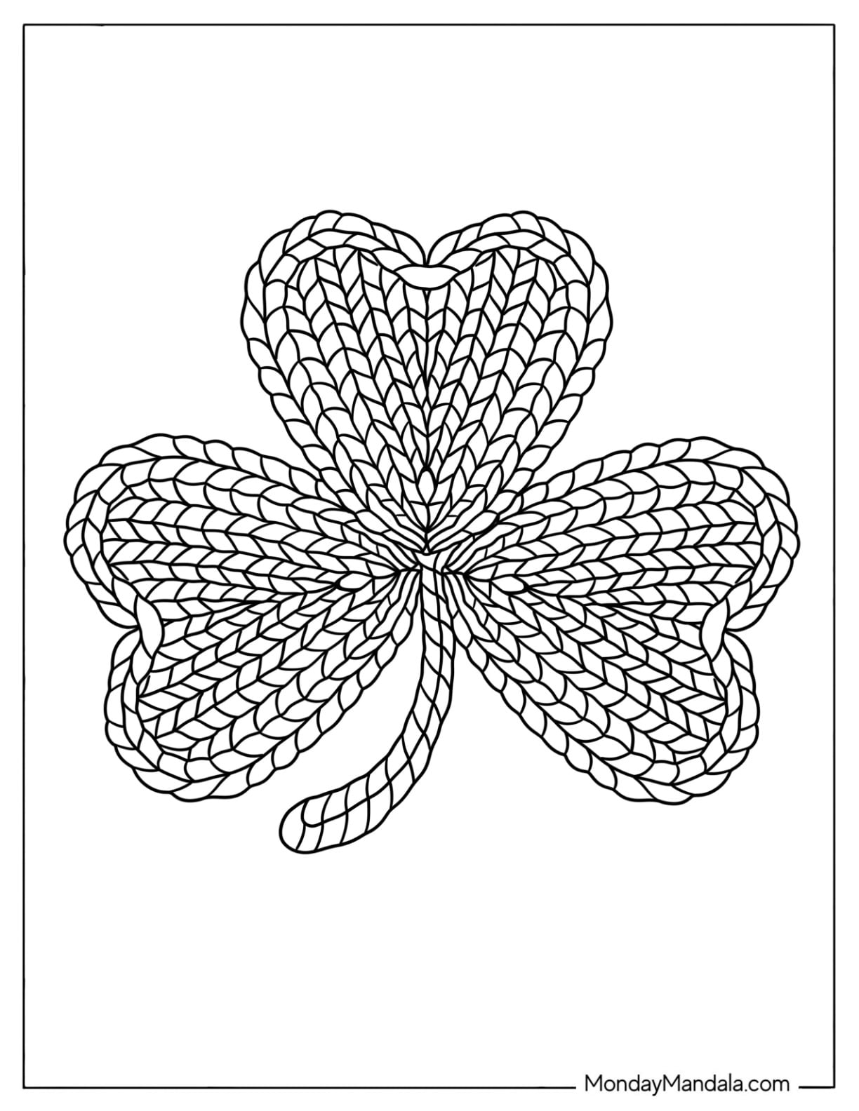 Rope Patterned Shamrock Coloring Page