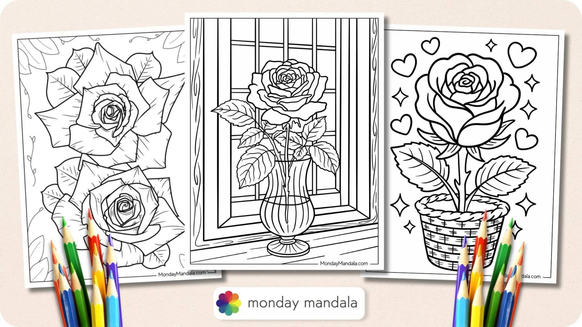 Rose Coloring Pages Featured Image v2