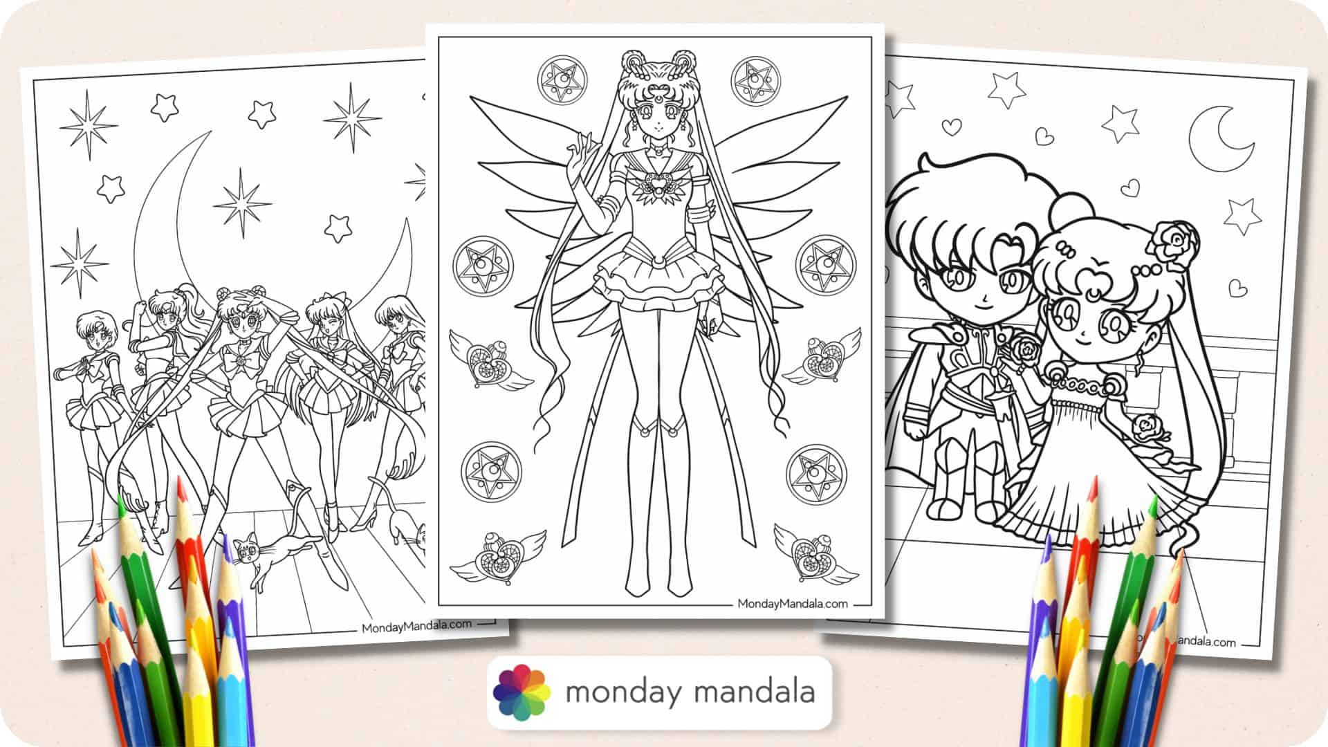 36 Sailor Moon Coloring Pages (Free PDF Printables)