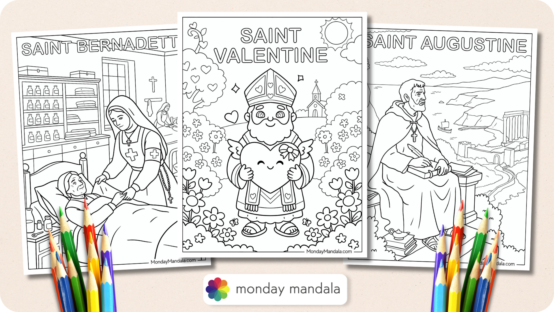 Saint Coloring Pages Featured Image