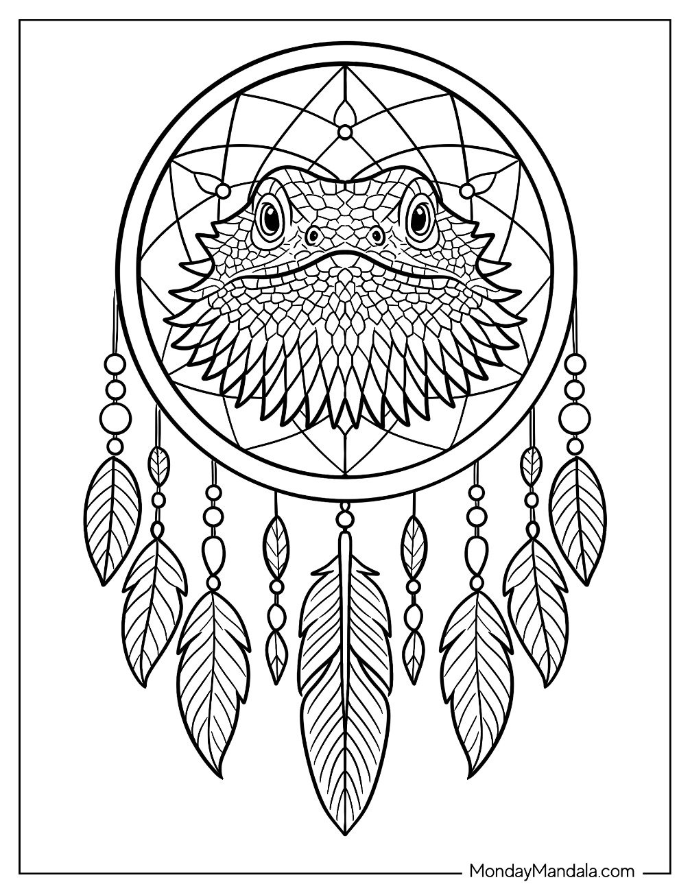 Scaly Bearded Dragon Coloring Page Dreamcatcher