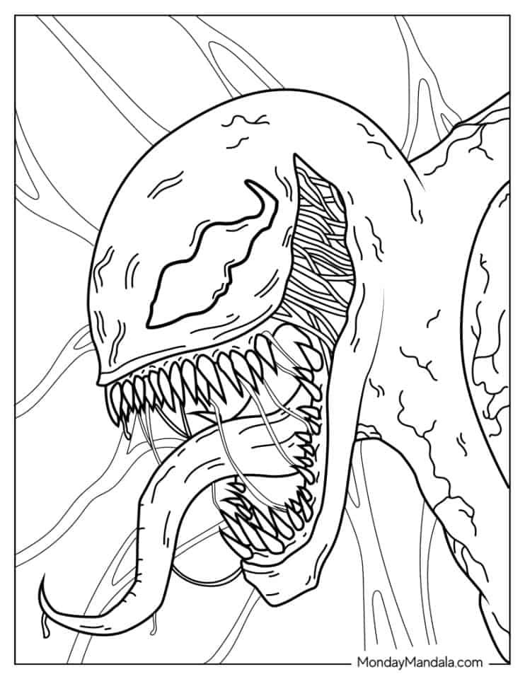 20 Venom Coloring Pages (Free PDF Printables)