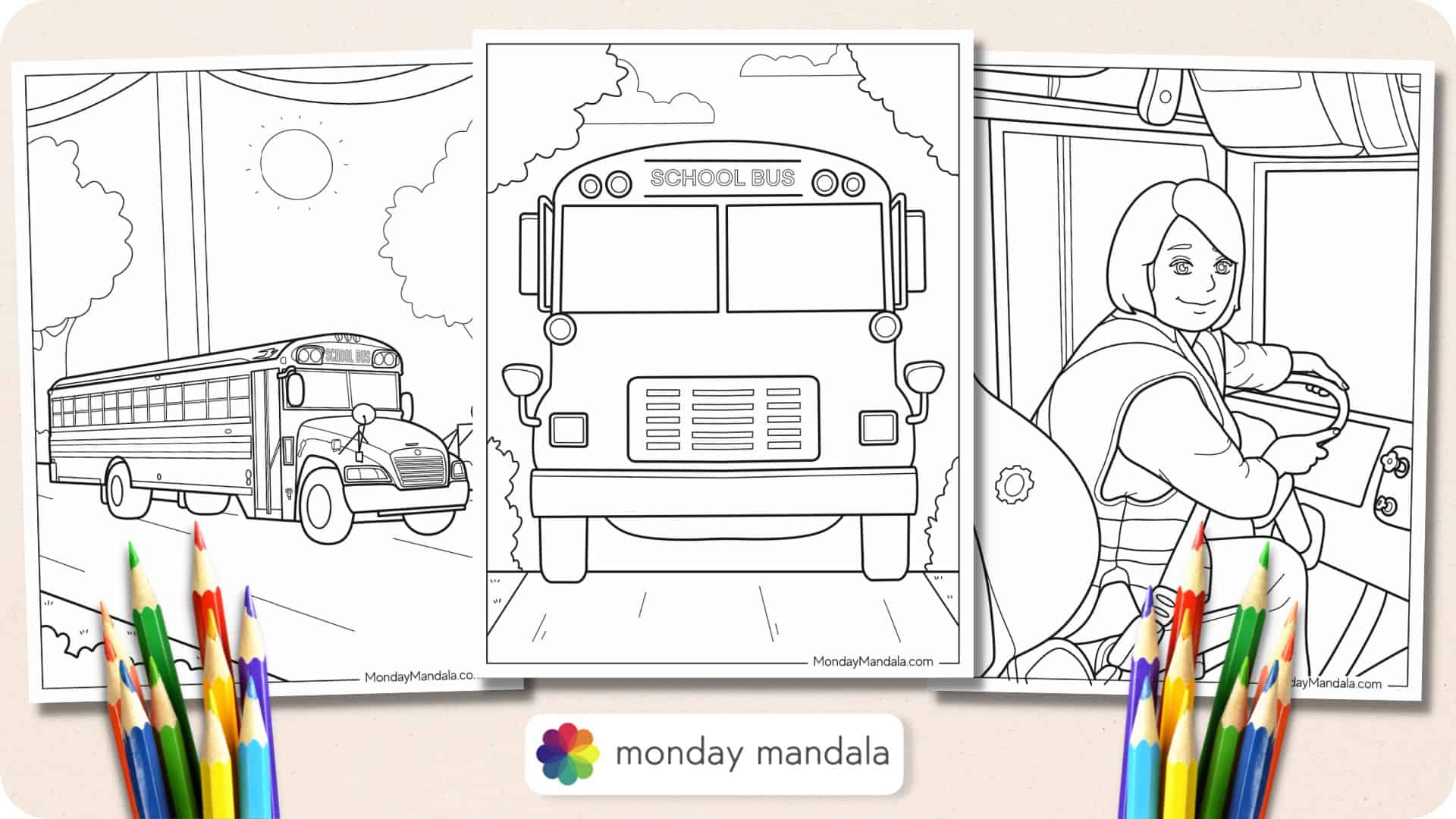 simple bus coloring pages