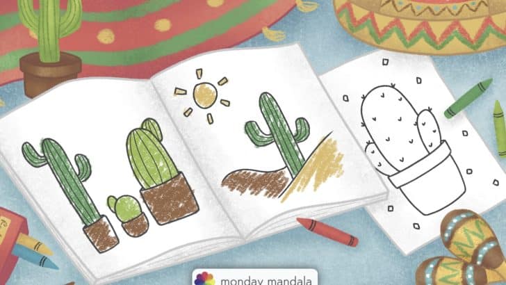 cactus coloring pages featured image