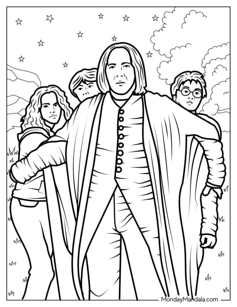 44 Harry Potter Coloring Pages (Free PDF Printables)