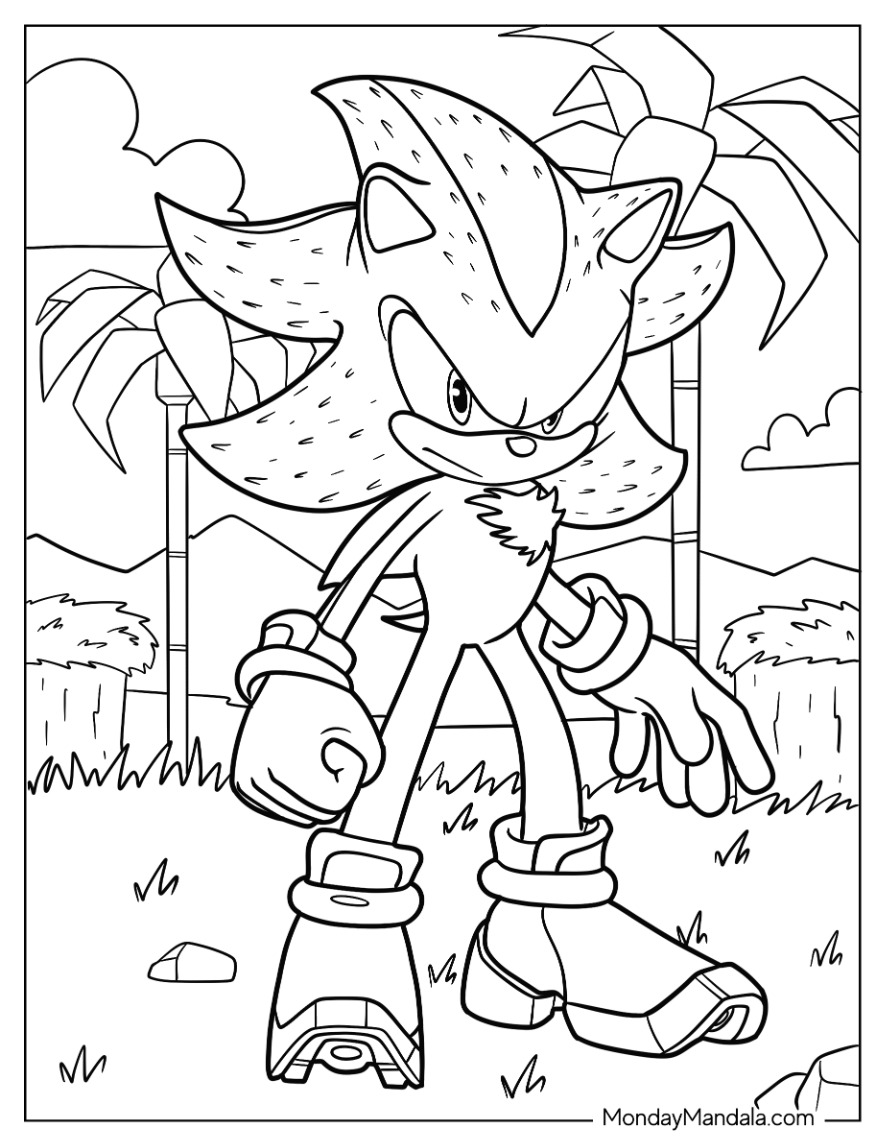 20 Shadow Sonic Coloring Pages Free PDF Printables 