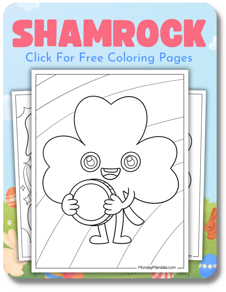 Shamrock Coloring Pages Cover for Easter
